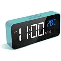 LATEC Reloj Despertador Digital- LED Pantalla Reloj Alarma Inteligente con Temperatura- Puerto de Carga USB- 12-24 Horas…
